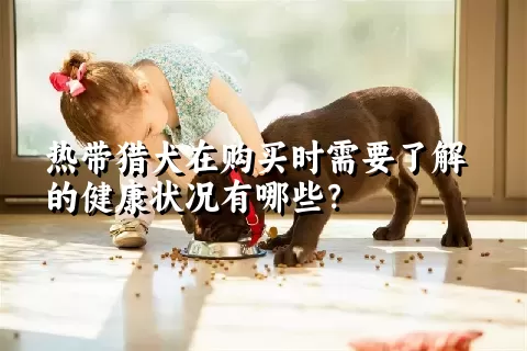 热带猎犬在购买时需要了解的健康状况有哪些？