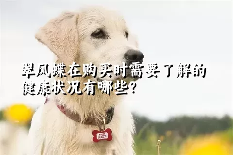 翠凤蝶在购买时需要了解的健康状况有哪些？