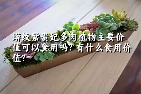 蟒纹紫贵妃多肉植物主要价值可以食用吗？有什么食用价值？